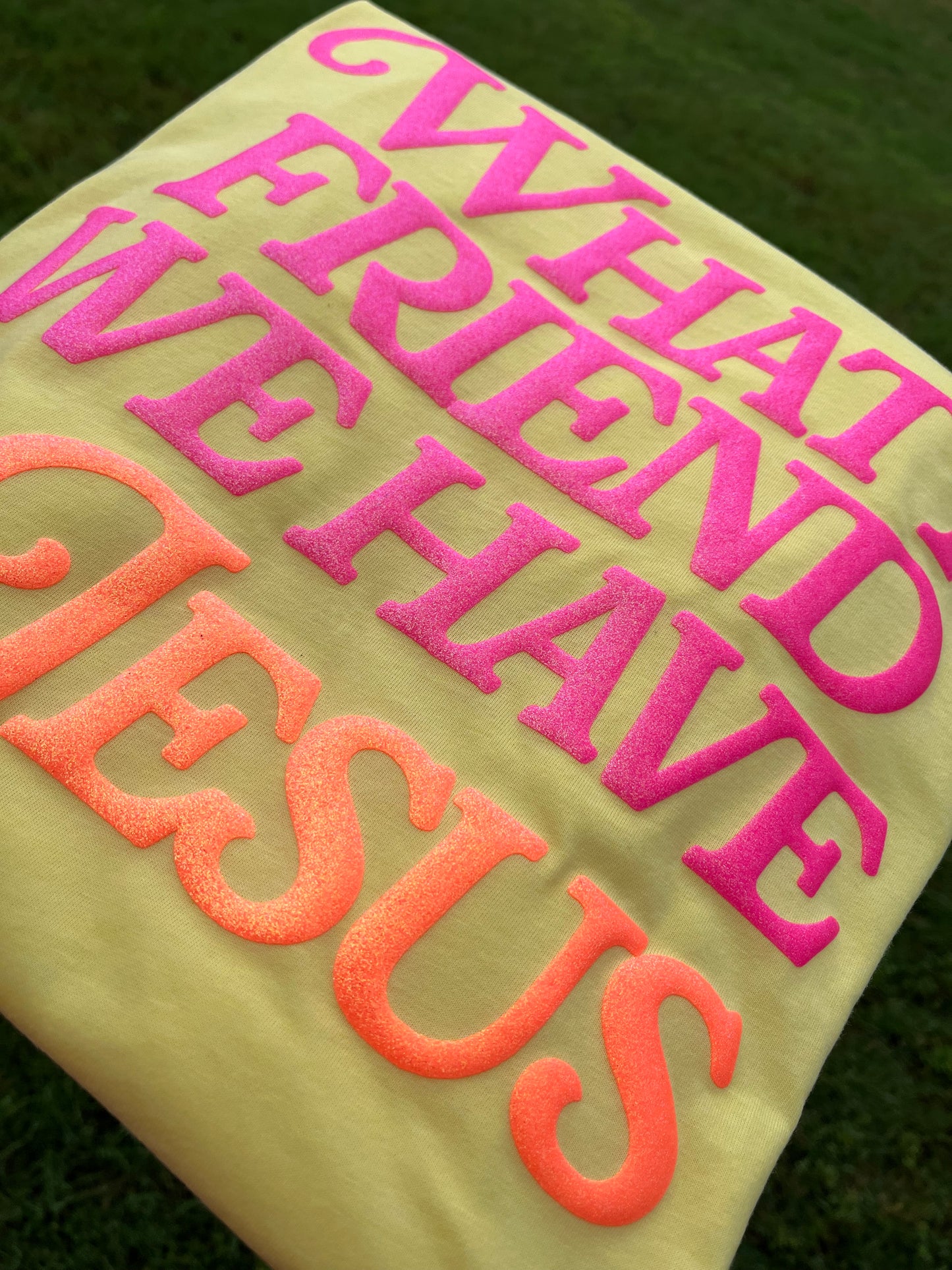 WHAT A FRIEND WE HAVE IN JESUS GLITTER PUFF