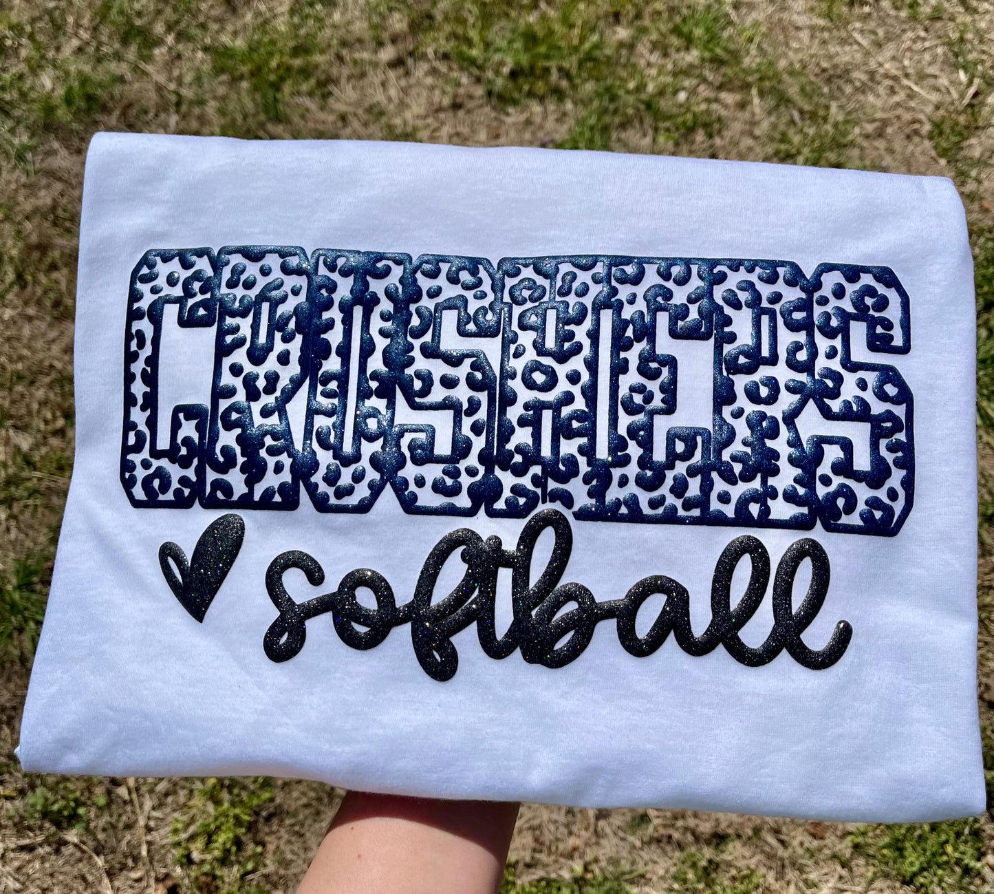 GLITTER PUFF LEOPARD SCHOOL/ TEAM SPIRIT TEE