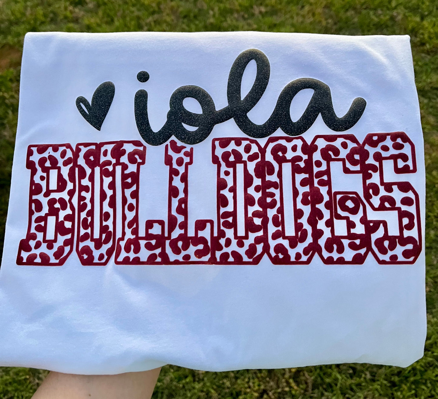 GLITTER PUFF LEOPARD SCHOOL/ TEAM SPIRIT TEE