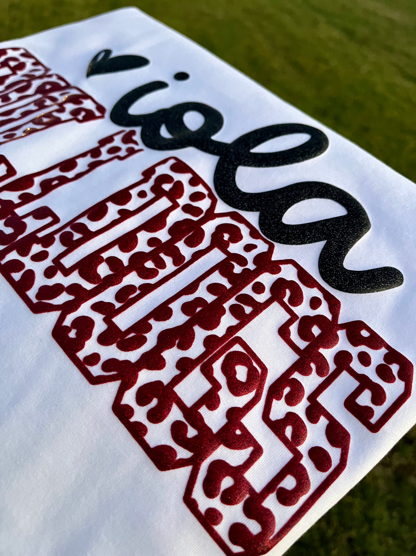 GLITTER PUFF LEOPARD SCHOOL/ TEAM SPIRIT TEE