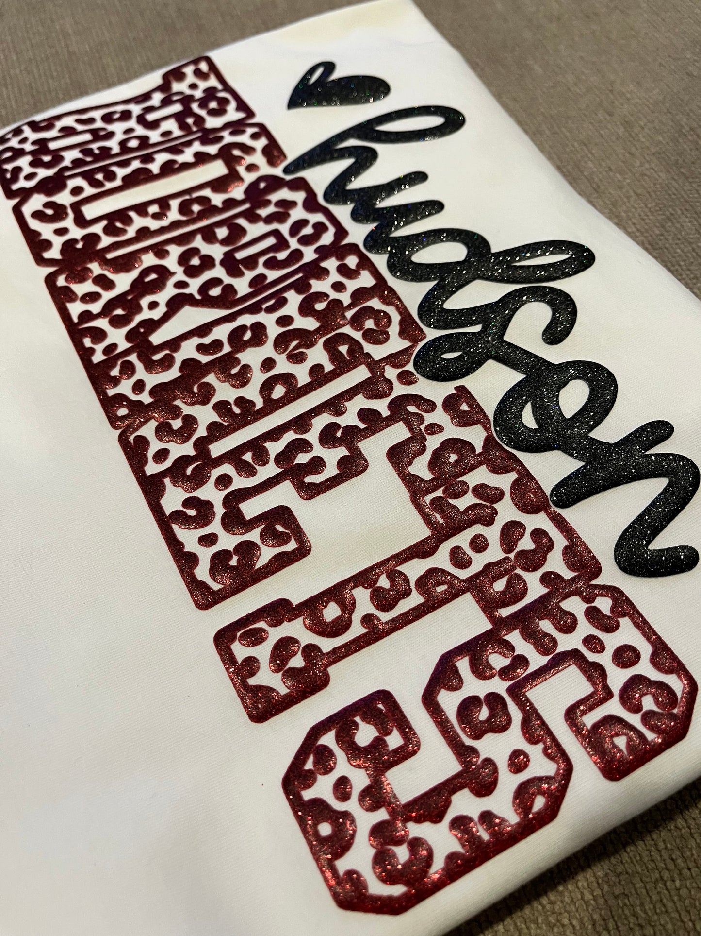 GLITTER PUFF LEOPARD SCHOOL/ TEAM SPIRIT TEE