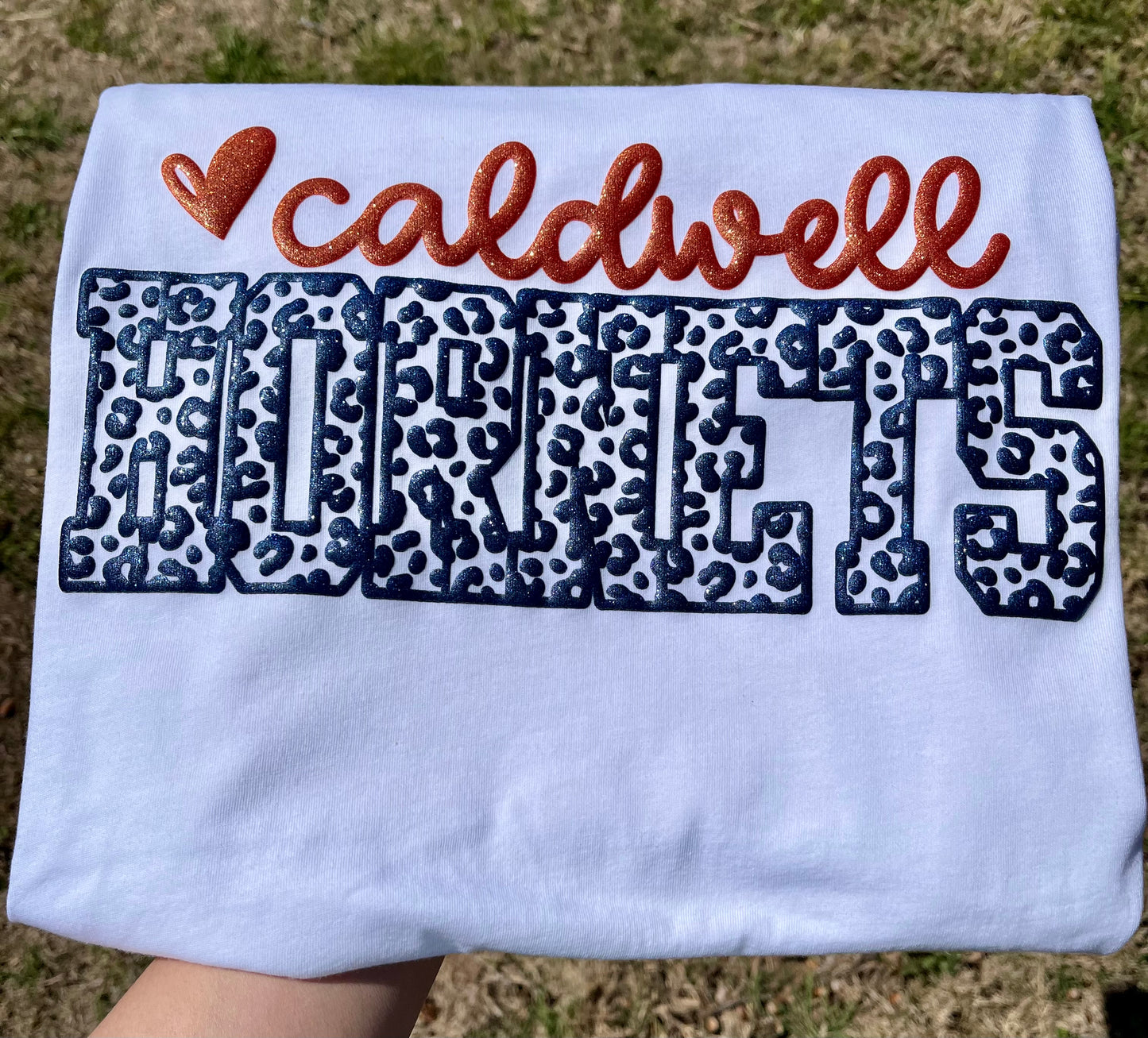 GLITTER PUFF LEOPARD SCHOOL/ TEAM SPIRIT TEE