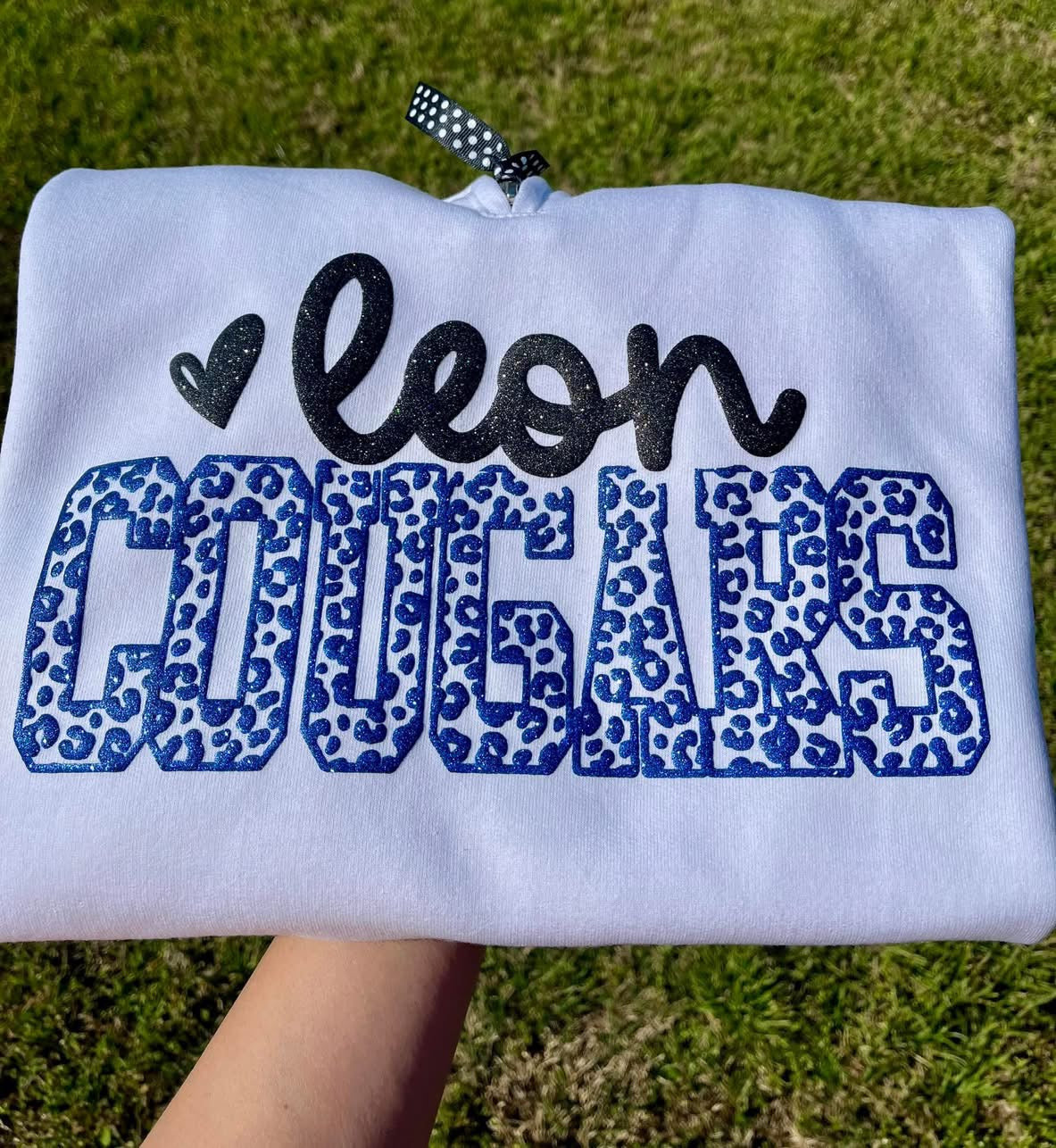 GLITTER PUFF LEOPARD SCHOOL/ TEAM SPIRIT TEE
