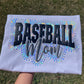 TEAM/ SPORT MOM FAUX STONE GLITTER METALLIC PUFF