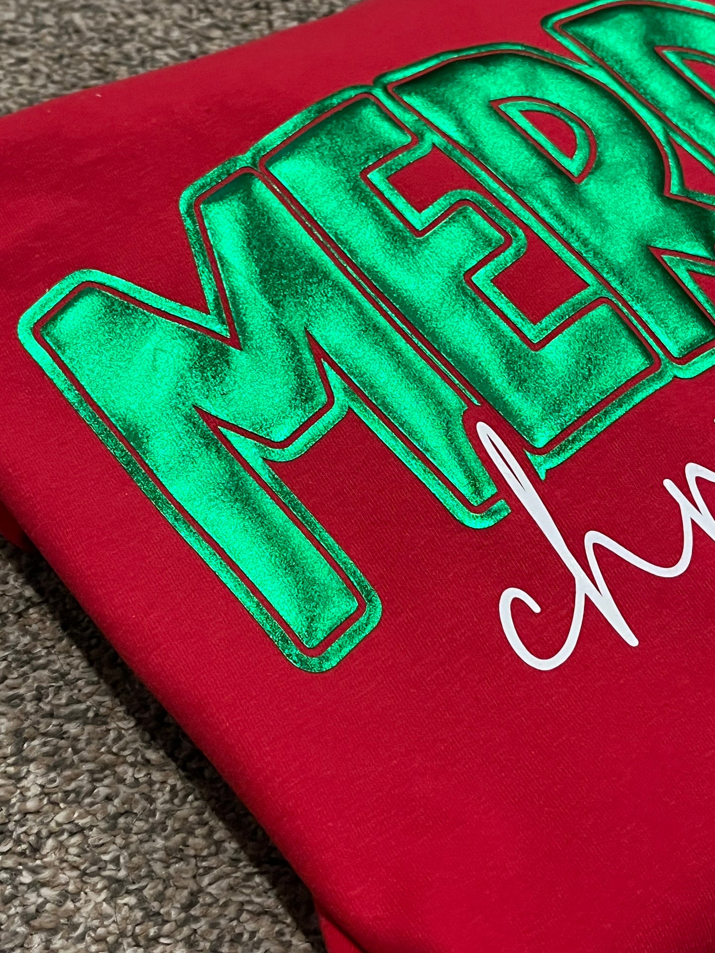 METALLIC PUFF MERRY CHRISTMAS