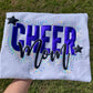 CHEER MOM FAUX STONE GLITTER METALLIC PUFF
