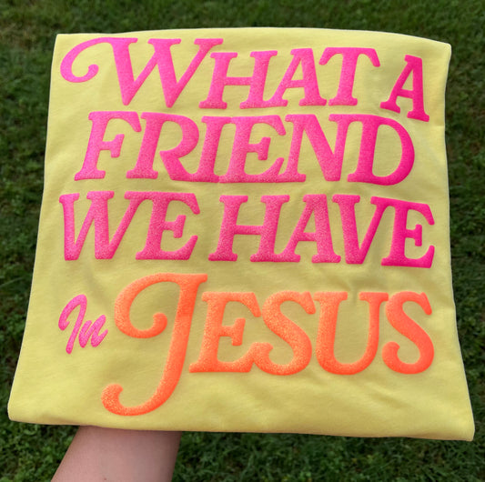 WHAT A FRIEND WE HAVE IN JESUS GLITTER PUFF
