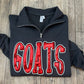 QUARTER ZIP METALLIC PUFF GLITTER MASCOT