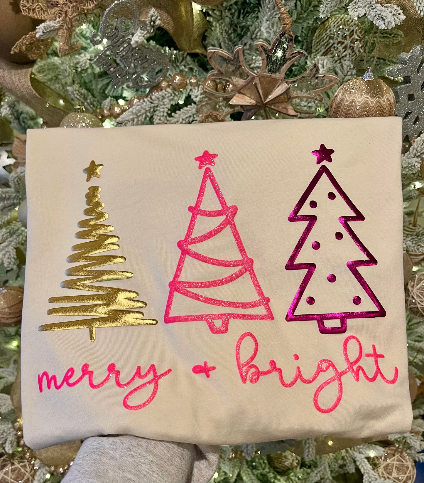 METALLIC PUFF CHRISTMAS TREE TRIO