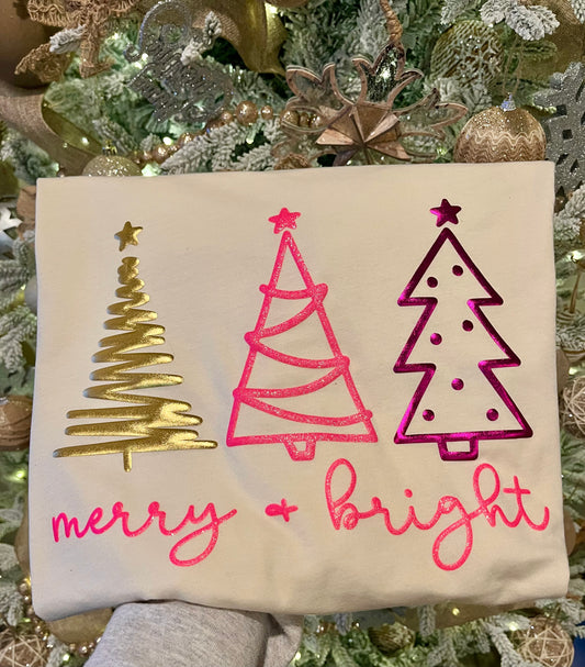 METALLIC PUFF CHRISTMAS TREE TRIO