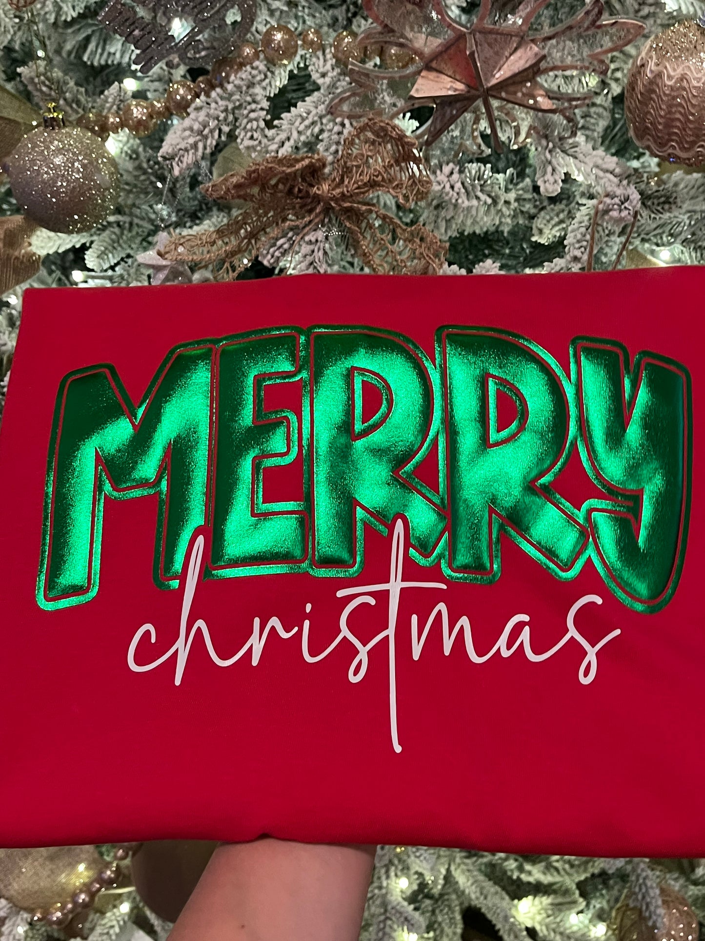 METALLIC PUFF MERRY CHRISTMAS