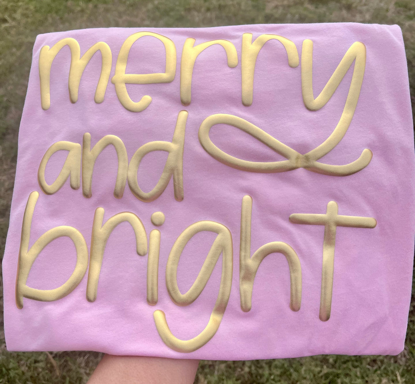 MERRY AND BRIGHT METALLIC PUFF TEE ONLY