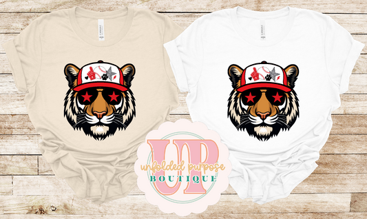 TIGER BASEBALL CAP RED/ BLACK