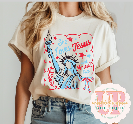 SHE LOVES JESUS & AMERICA TOO