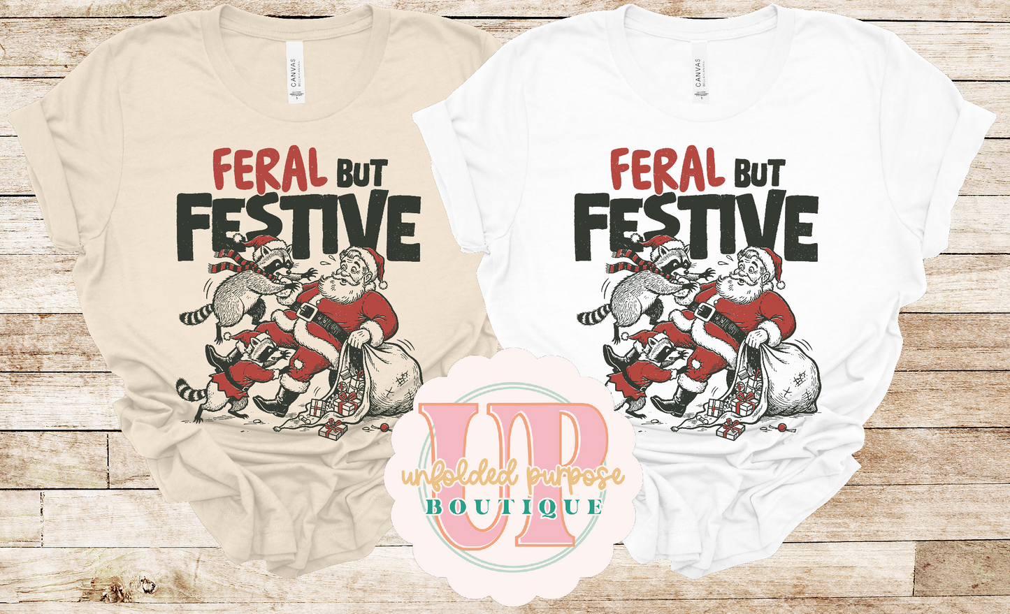 FESTIVELY FERAL CHRISTMAS RACCOONS