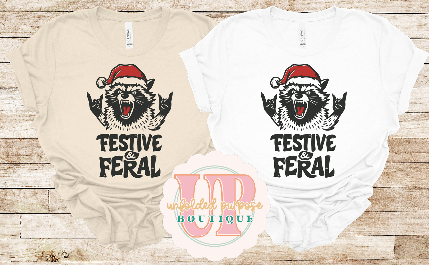 FESTIVELY FERAL CHRISTMAS RACCOONS