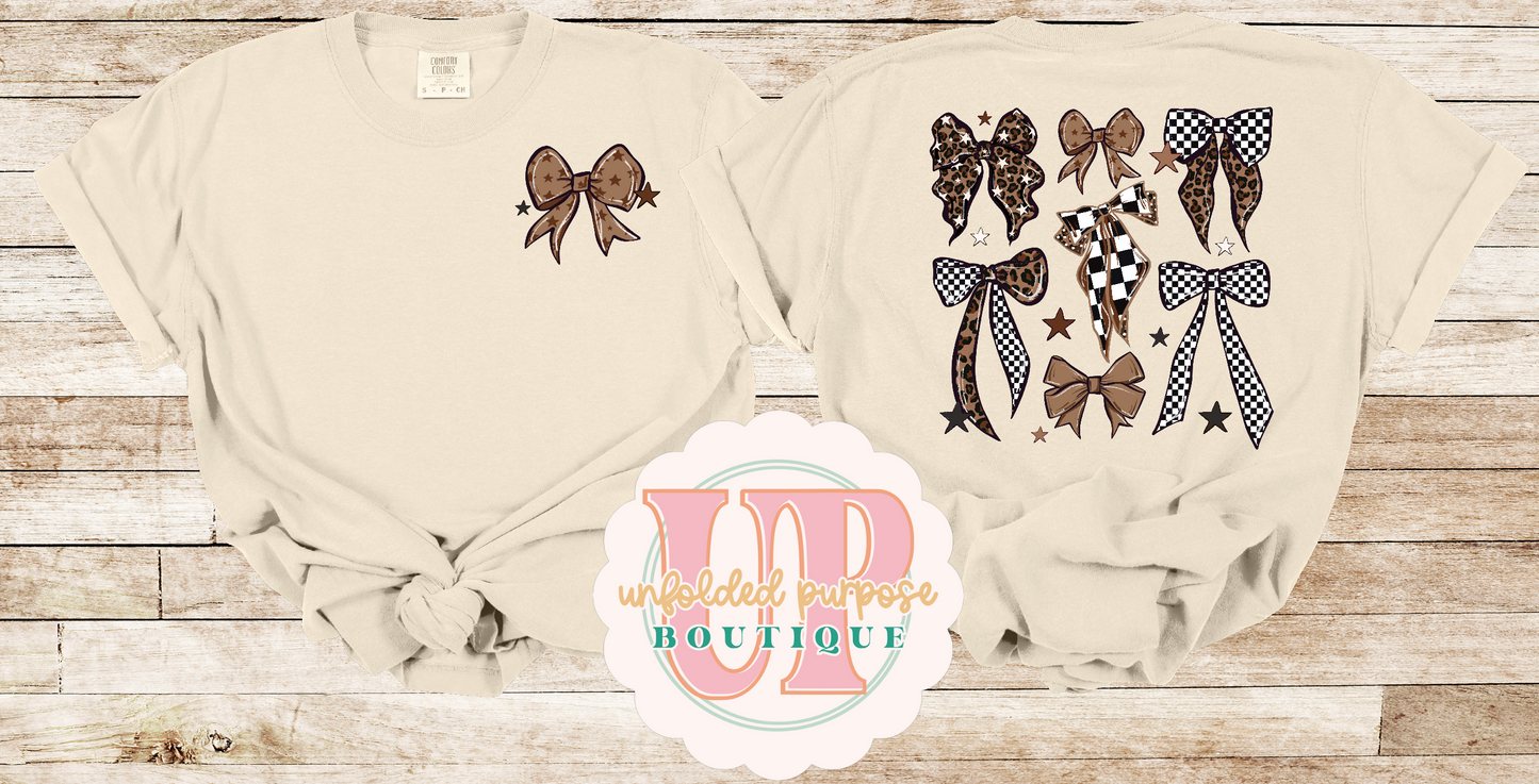 LEOPARD CHECKERED BOW COLLAGE