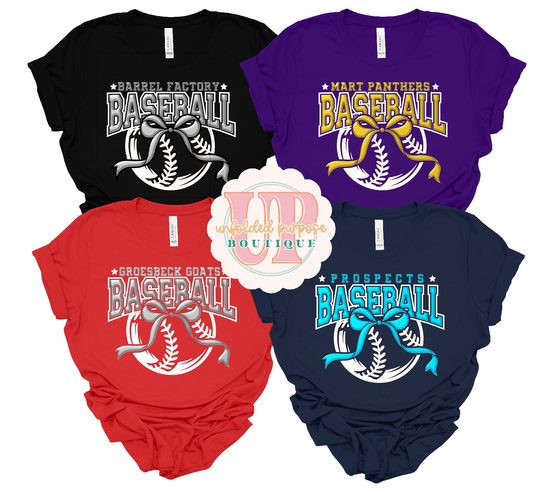 METALLIC PUFF BOW BASEBALL/ SOFTBALL