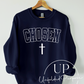 CHOSEN SWEATSHIRT NAVY WITH WHITE PUFF