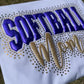 TEAM/ SPORT MOM FAUX STONE GLITTER METALLIC PUFF